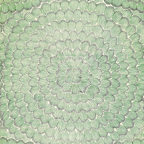 Feather Bloom Sisal wallpaper in Emerald & Ore by Celerie Kemble for Schumacher, featuring overscale radiating blossoms on a natural sisal ground.
