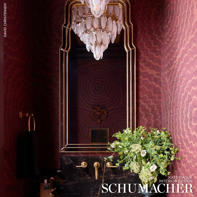 Feather Bloom Sisal Golden Plum by Celerie Kemble Hand-Screened Wallpaper – Schumacher 5006073
