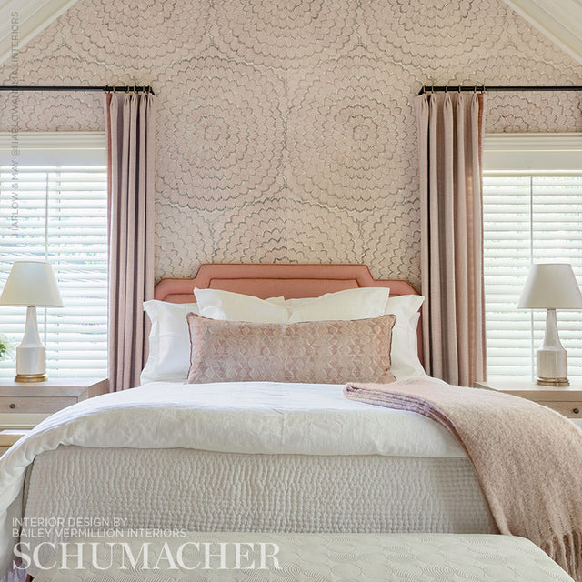 Feather Bloom Sisal Venetian Pink by Celerie Kemble Hand-Printed Textural Wallpaper – Schumacher 5006075