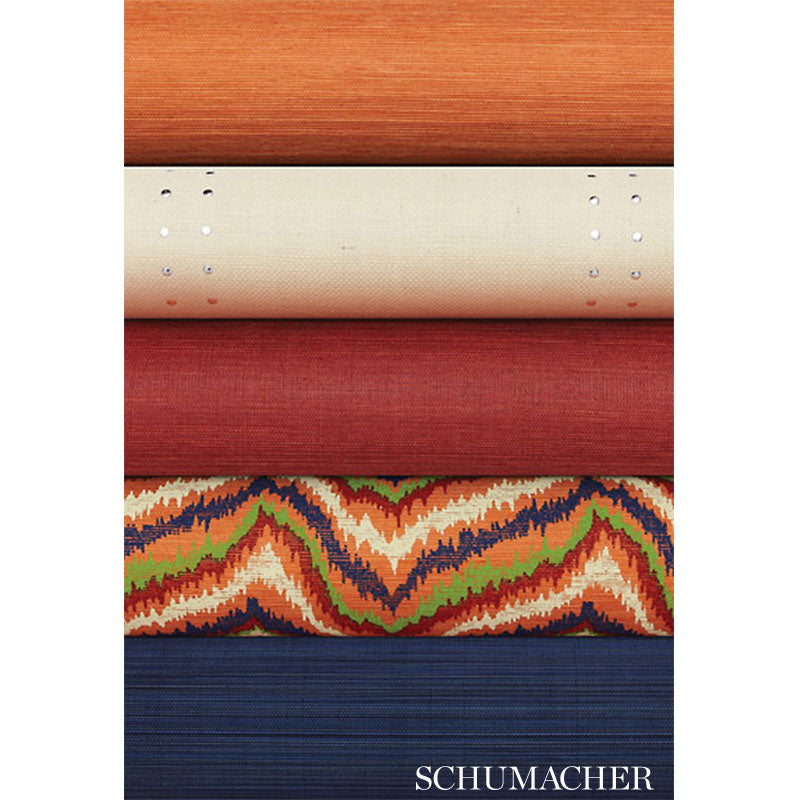Flame Sisal Zippity Doo Dah by Celerie Kemble Multicolored Bargello Sisal Wallpaper – Schumacher 5006080