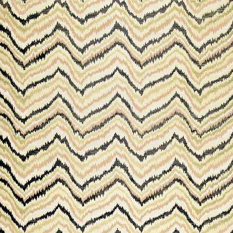 Flame Sisal Waltz by Schumacher - Multicolored zigzag bargello pattern wallcovering on woven sisal, designed by Celerie Kemble.