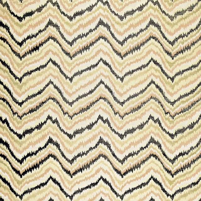 Flame Sisal Waltz by Schumacher - Multicolored zigzag bargello pattern wallcovering on woven sisal, designed by Celerie Kemble.