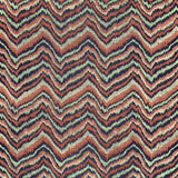 Flame Sisal CHA-CHA multicolored zigzag pattern wallpaper by Schumacher, designed by Celerie Kemble, shown in a modern interior setting.