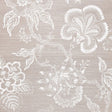 Hothouse Flowers Sisal wallpaper in Haze & Chalk by Celerie Kemble for Schumacher, featuring a hand-screened floral pattern on a sisal-like background.