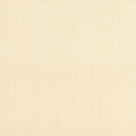Stud Stripe wallpaper in Ivory and Silver by Celerie Kemble for Schumacher, featuring metallic nailhead stripes on a jute burlap ground.
