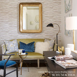 Ripple Sisal Fog & Chalk by Celerie Kemble Hand-Printed Sisal Wallpaper – Schumacher 5006133