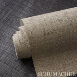 Weston Raffia Weave Grey by Schumacher Textured Wallpaper – Schumacher 5006201