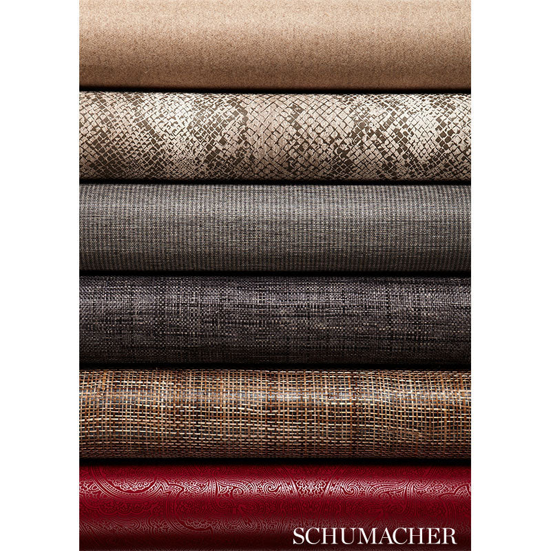 Weston Raffia Weave Charcoal by Schumacher Quiet Beauty Collection Wallpaper – Schumacher 5006204