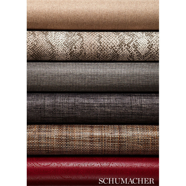 Weston Raffia Weave Charcoal by Schumacher Quiet Beauty Collection Wallpaper – Schumacher 5006204