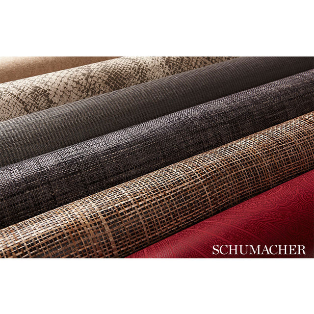 Weston Raffia Weave Charcoal by Schumacher Quiet Beauty Collection Wallpaper – Schumacher 5006204