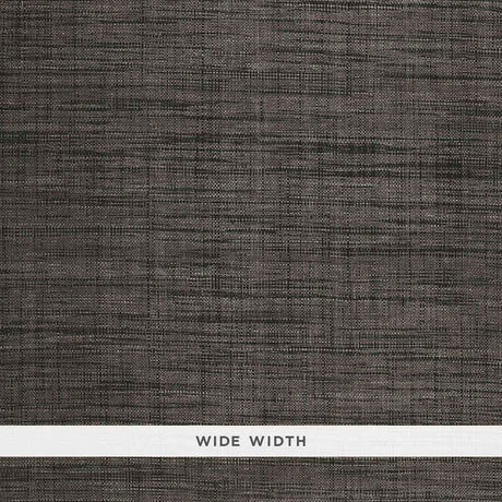 Weston Raffia Weave wallpaper in Charcoal by Schumacher, featuring a textured, woven look in a dark neutral tone.