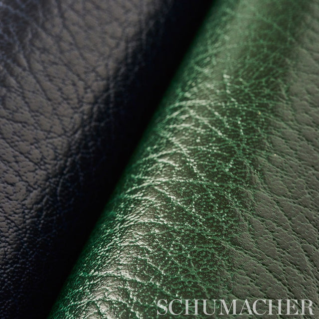 Canyon Leather Navy Embossed Vinyl Wallcovering – Schumacher Luxe Lodge 5006215