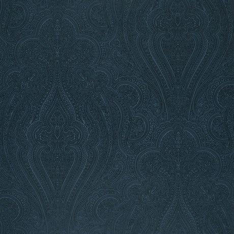 Breckenridge Paisley wallpaper in Lapis blue by Schumacher, featuring an intricate paisley pattern.