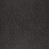 Breckenridge Paisley Charcoal Luxe Lodge wallpaper by Schumacher. Intricate paisley pattern in dark charcoal tones.