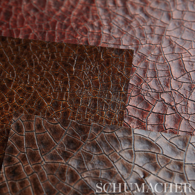 Amarillo Saddle Luxe Lodge Faux Leather Wallcovering – Schumacher 5006261