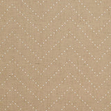 Colton Chevron wallcovering in Natural and Silver by Schumacher, featuring a chevron motif with metallic nailheads on a jute burlap ground.
