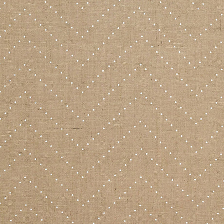 Colton Chevron wallcovering in Natural and Silver by Schumacher, featuring a chevron motif with metallic nailheads on a jute burlap ground.