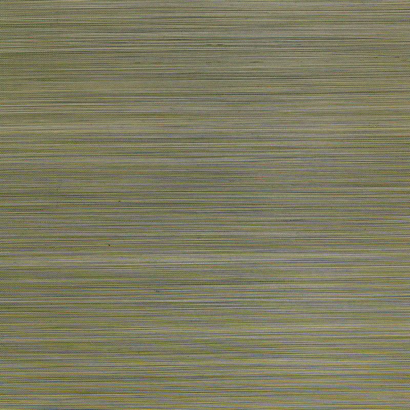 Zen Bamboo Sage by Celerie Kemble for Schumacher - Natural strie effect grasscloth wallcovering