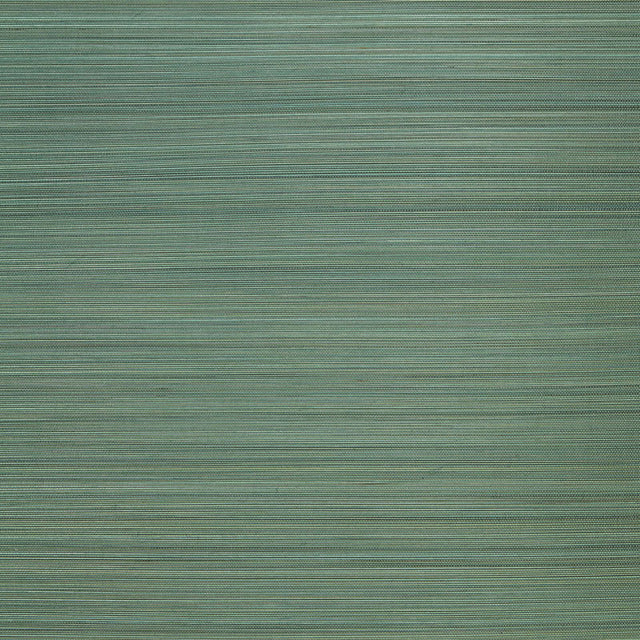Zen Bamboo Jade wallpaper by Schumacher in a natural strie effect green grasscloth look