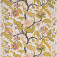 Sinhala Sidewall wallpaper in Bittersweet by Schumacher, featuring a vibrant botanical and floral pattern with intricate vines and leaves.
