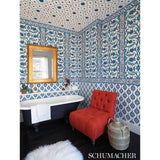 Taj Trellis Pomegranate by Schumacher Martyn Lawrence Bullard Geometric Trellis Wallpaper – Schumacher 5006622
