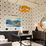 Taj Trellis Noir by Schumacher Martyn Lawrence Bullard Collection Wallpaper – Schumacher 5006623