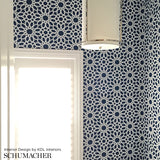Agadir Screen Mocha Geometric Floral Wallpaper – Schumacher 5006641