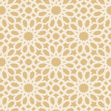 Agadir Screen geometric floral wallpaper in mocha by Schumacher, designed by Martyn Lawrence Bullard, shown in close-up and installed in an interior.