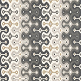 Darya Ikat Sidewall wallpaper in Stone by Schumacher, designed by Martyn Lawrence Bullard, shown in a modern interior setting.
