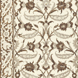 Topkapi Sepia wallpaper by Schumacher featuring an Ottoman-inspired floral pattern in sepia tones.
