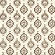 Samovar Sepia wallpaper by Schumacher featuring a traditional damask pattern in a sepia colorway, styled in an elegant interior.