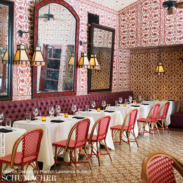SULTAN'S TRELLIS POMEGRANATE by Schumacher Ottoman Chic Collection Wallpaper – Schumacher 5006702