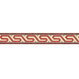 Bosphorus Border in Pomegranate by Schumacher, a hand-printed decorative wall border with geometric pattern from the Ottoman Chic collection.