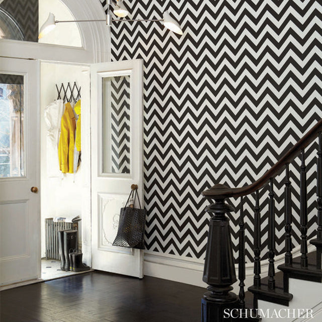 FEZ Sepia Chevron Stripe Wallpaper by Schumacher – Martyn Lawrence Bullard 5006730