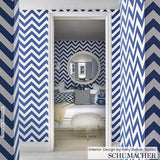 FEZ Lapis Chevron Stripe Wallpaper by Schumacher – Martyn Lawrence Bullard 5006733