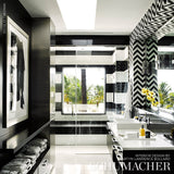 FEZ Noir Chevron Stripe Wallpaper by Schumacher – Martyn Lawrence Bullard 5006734