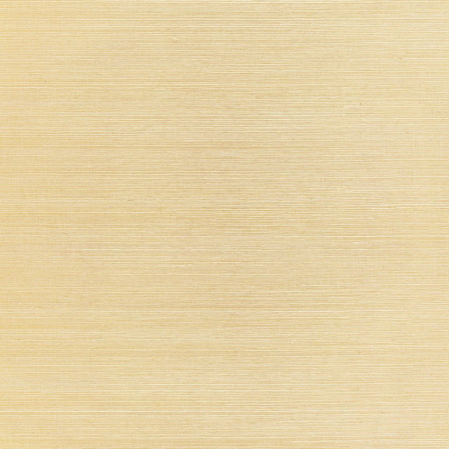 Haiku Sisal Citrine grasscloth-style wallpaper in a soft yellow hue by Schumacher