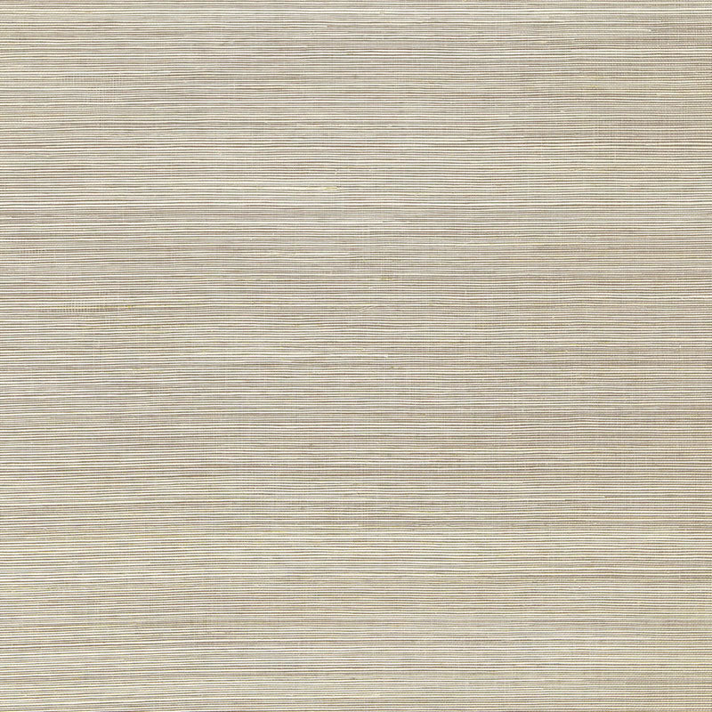 Haiku Sisal Taupe grasscloth-style wallpaper with subtle horizontal texture by Schumacher