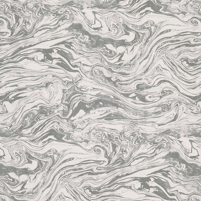 Romeo Carrara marbled faux effect wallpaper by Schumacher, designed by Martyn Lawrence Bullard, shown in a styled interior.
