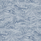 Romeo Lapis by Schumacher - Faux marble swirl blue wallpaper designed by Martyn Lawrence Bullard