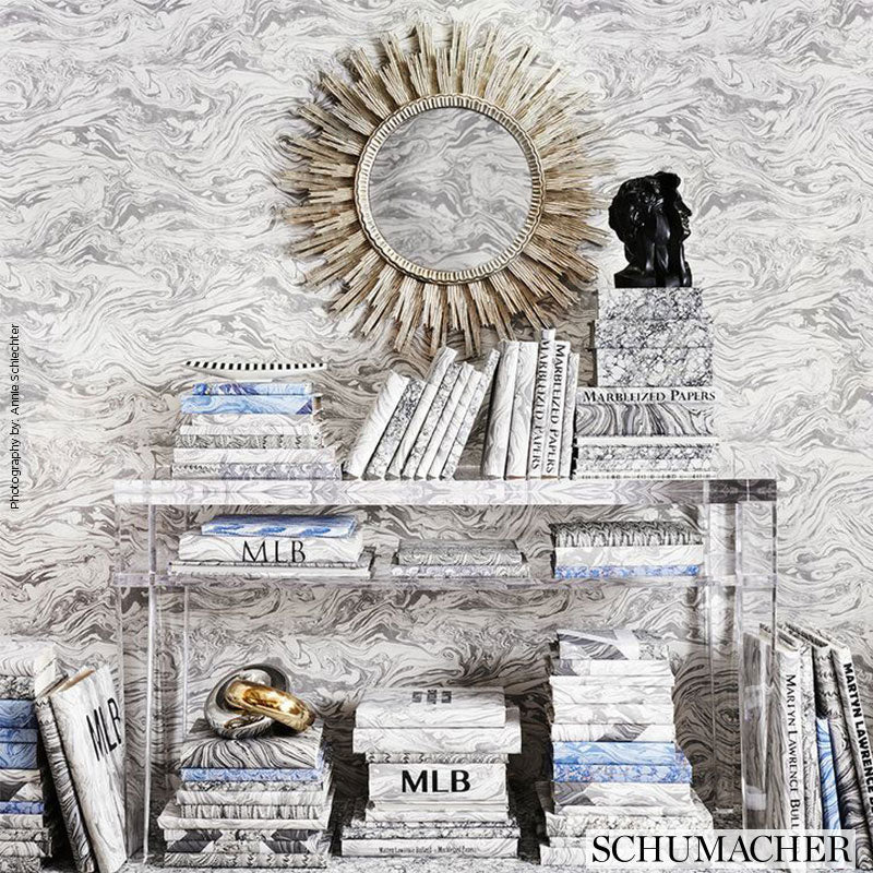 Romeo Topaz by Schumacher Faux Marble Wallpaper – Martyn Lawrence Bullard 5006892