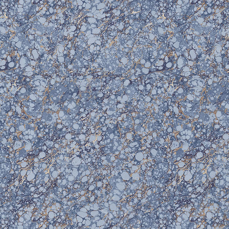 Florence Lapis by Schumacher, a marbled blue faux effect wallpaper designed by Martyn Lawrence Bullard