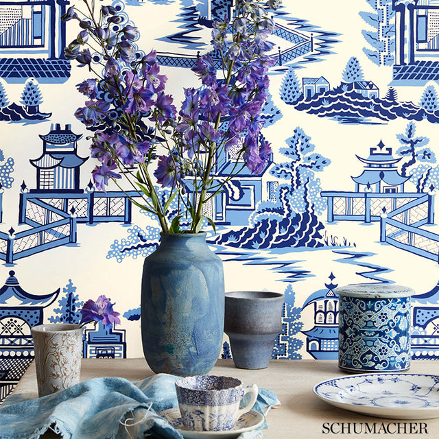 NANJING Smoke Scenic Chinoiserie Wallpaper – Schumacher 5006913