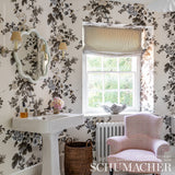 Pyne Hollyhock Charcoal by Schumacher Hand-Screened Floral Chintz Wallpaper – Schumacher 5006920