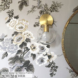 Pyne Hollyhock Tobacco by Schumacher Classic Floral Chintz Wallpaper – Schumacher 5006921