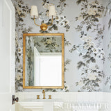 Pyne Hollyhock Grisaille by Schumacher Iconic Hand-Screened Floral Wallpaper – Schumacher 5006923
