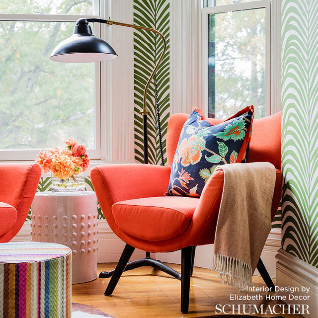 Zebra Palm Jungle by Schumacher Bold Palm Frond Wallpaper – Schumacher 5006931