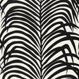 Zebra Palm Ebony wallpaper by Schumacher featuring bold black palm leaf silhouettes on a white background.