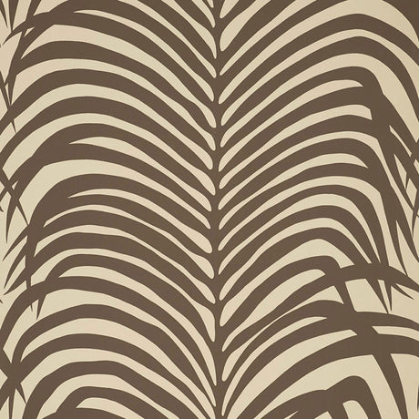 Zebra Palm wallpaper in Java by Schumacher, featuring bold palm leaf silhouettes for a striking, modern look.
