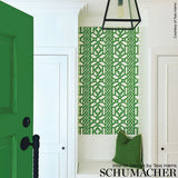 Zanzibar Trellis Jade by Schumacher Geometric Trellis Wallpaper – Schumacher 5006941